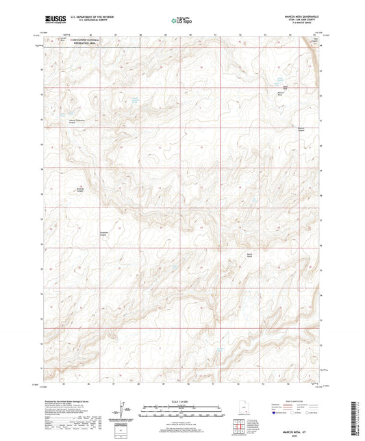 Mancos Mesa Utah US Topo Map Image
