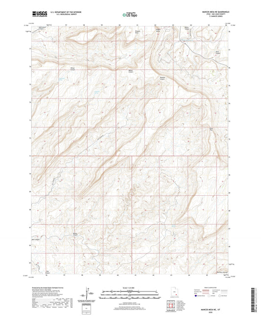 Mancos Mesa NE Utah US Topo Map Image