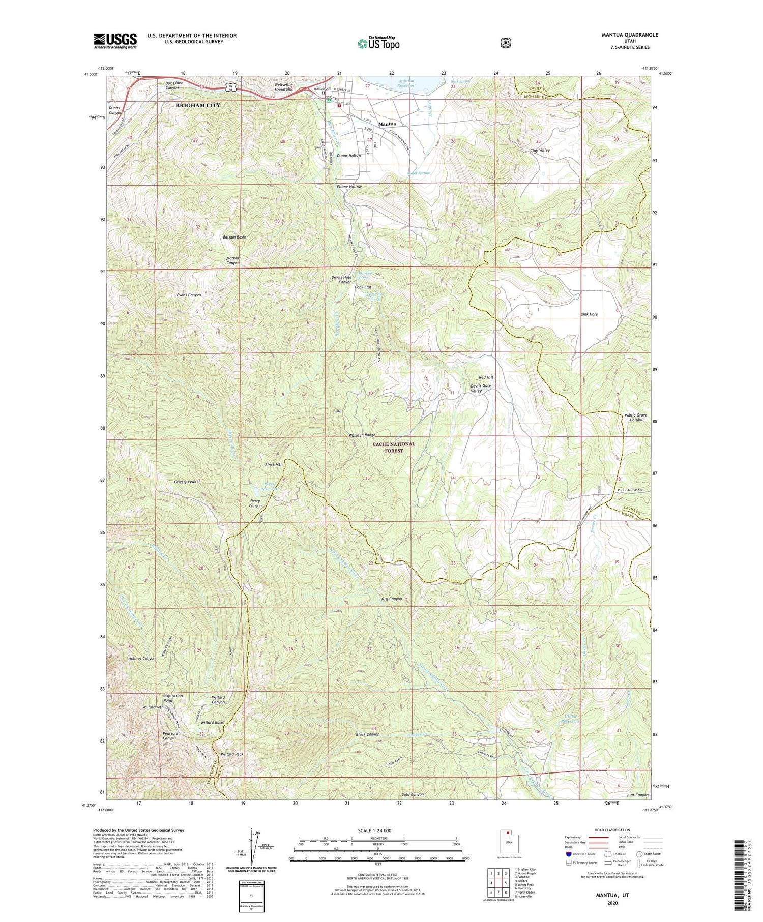 Mantua Utah US Topo Map Image
