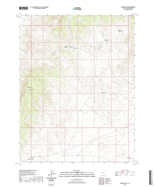 Marjum Pass Utah US Topo Map Image