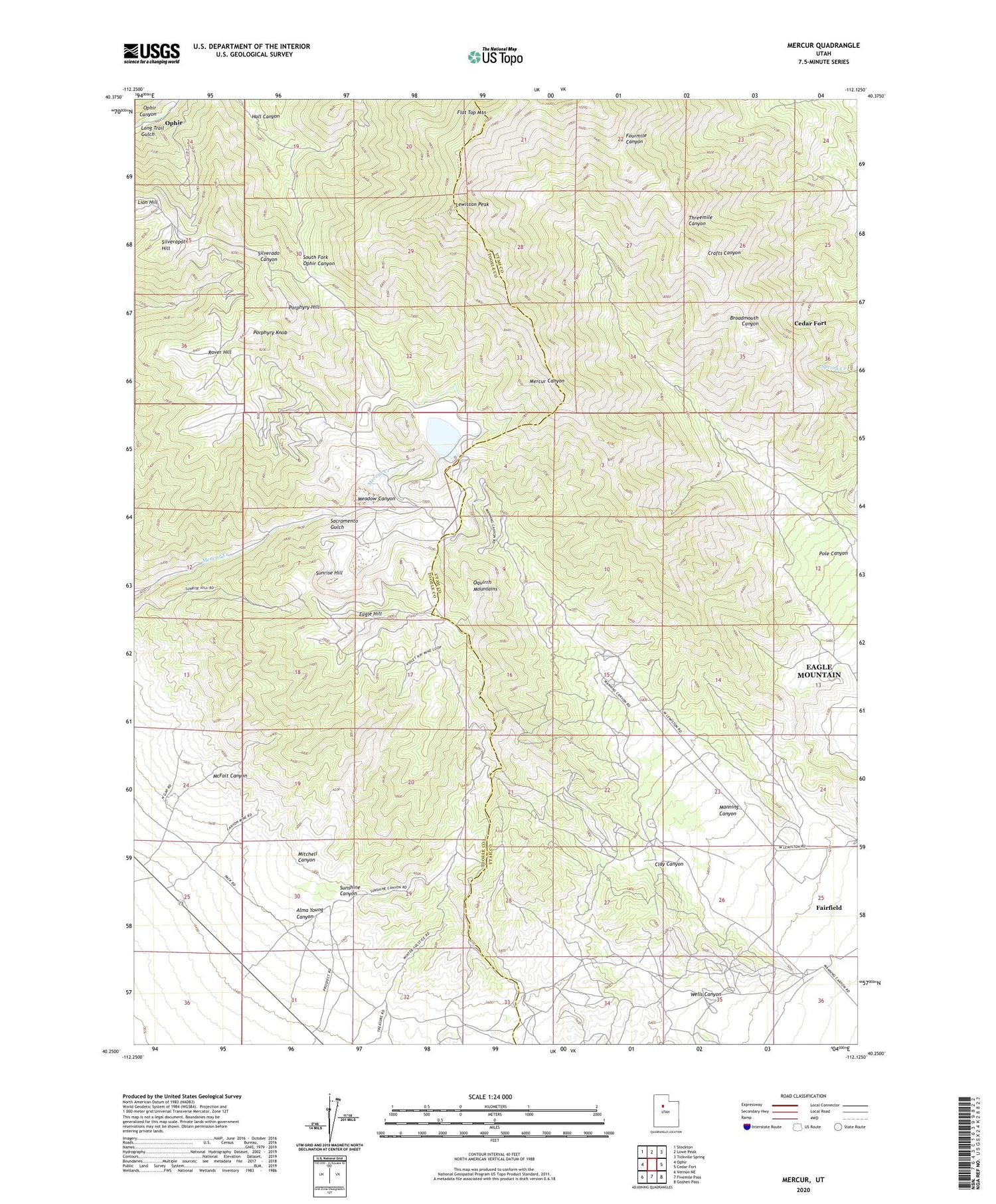 Mercur Utah US Topo Map Image