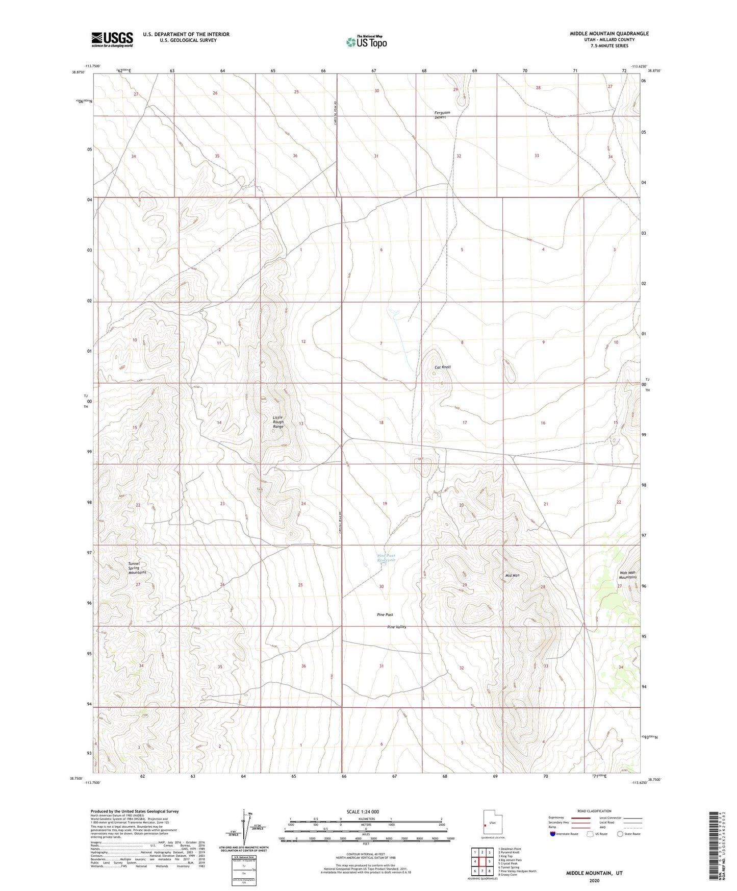 Middle Mountain Utah US Topo Map Image