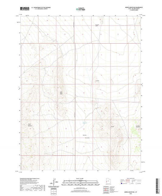 Middle Mountain Utah US Topo Map Image