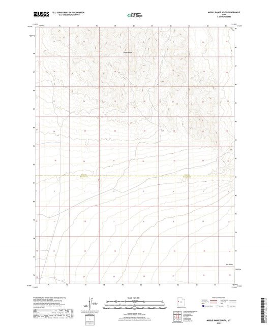 Middle Range South Utah US Topo Map Image