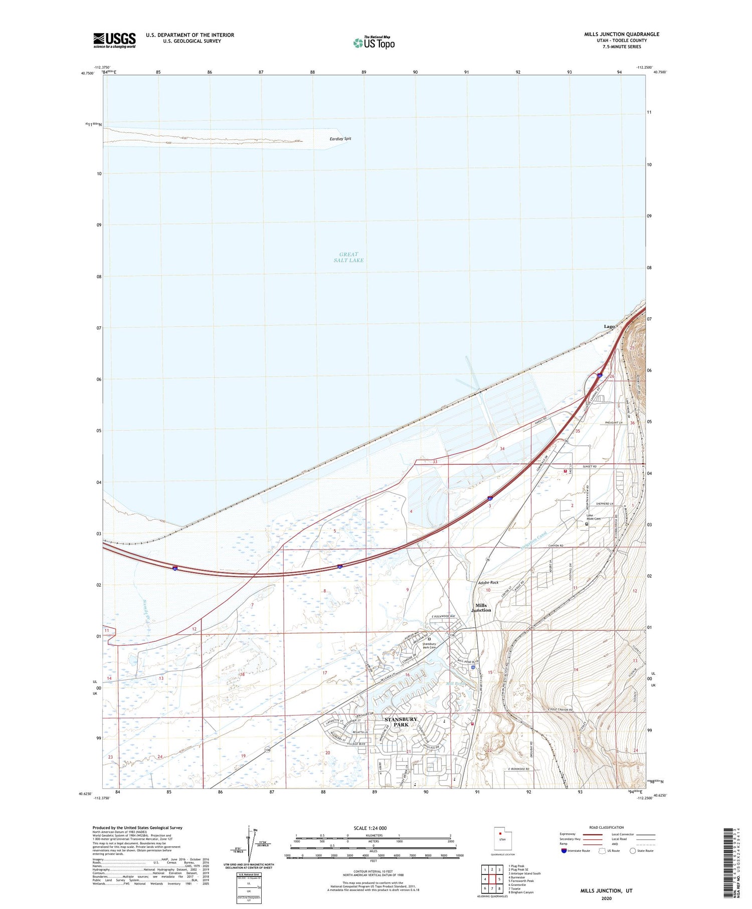 Mills Junction Utah US Topo Map Image