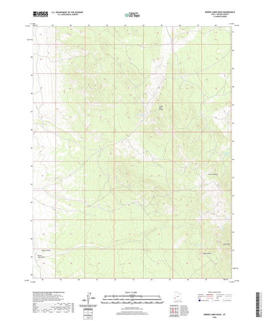 Miners Cabin Wash Utah US Topo Map Image