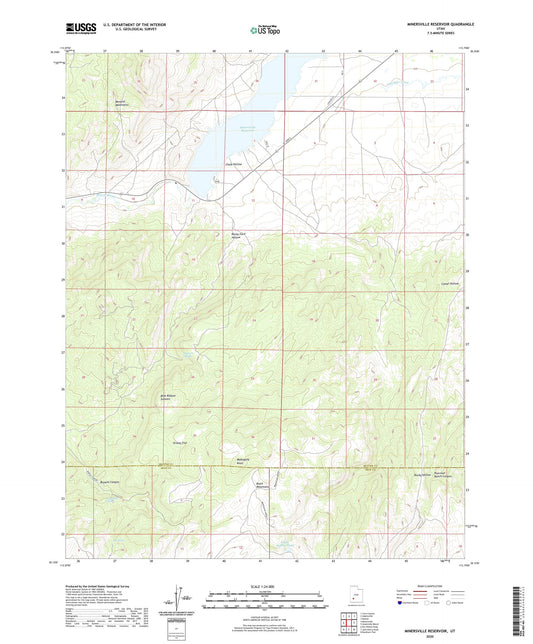 Minersville Reservoir Utah US Topo Map Image