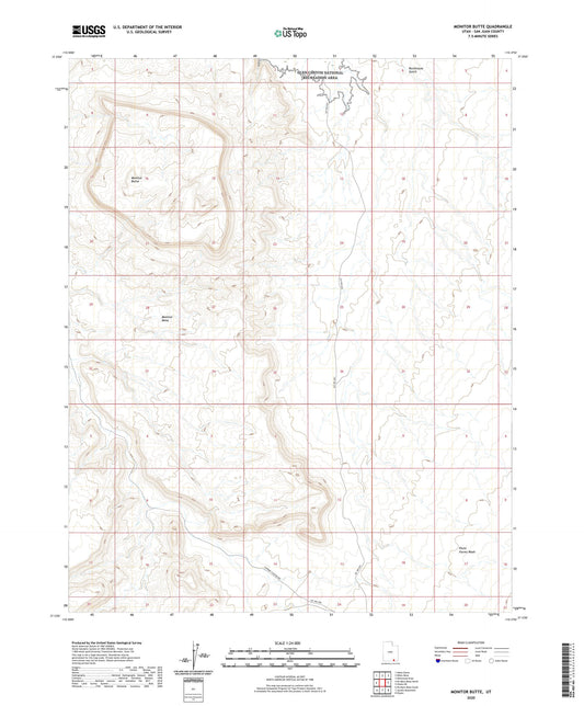 Monitor Butte Utah US Topo Map Image