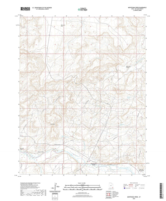 Montezuma Creek Utah US Topo Map Image