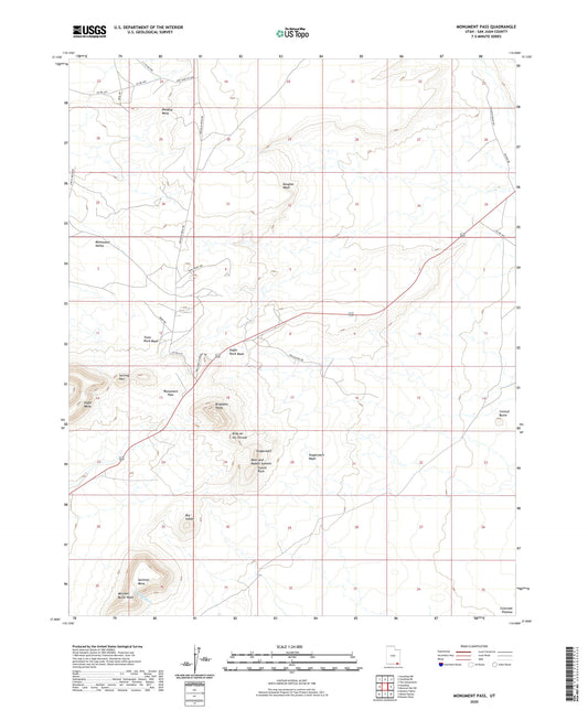 Monument Pass Utah US Topo Map Image