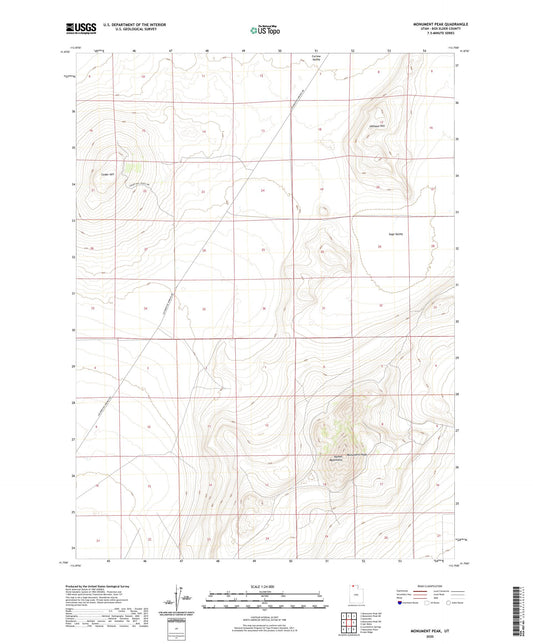 Monument Peak Utah US Topo Map Image