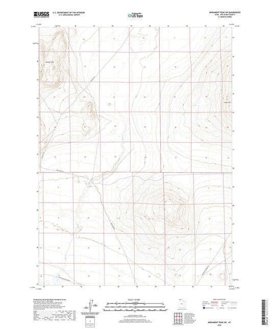 Monument Peak SW Utah US Topo Map Image