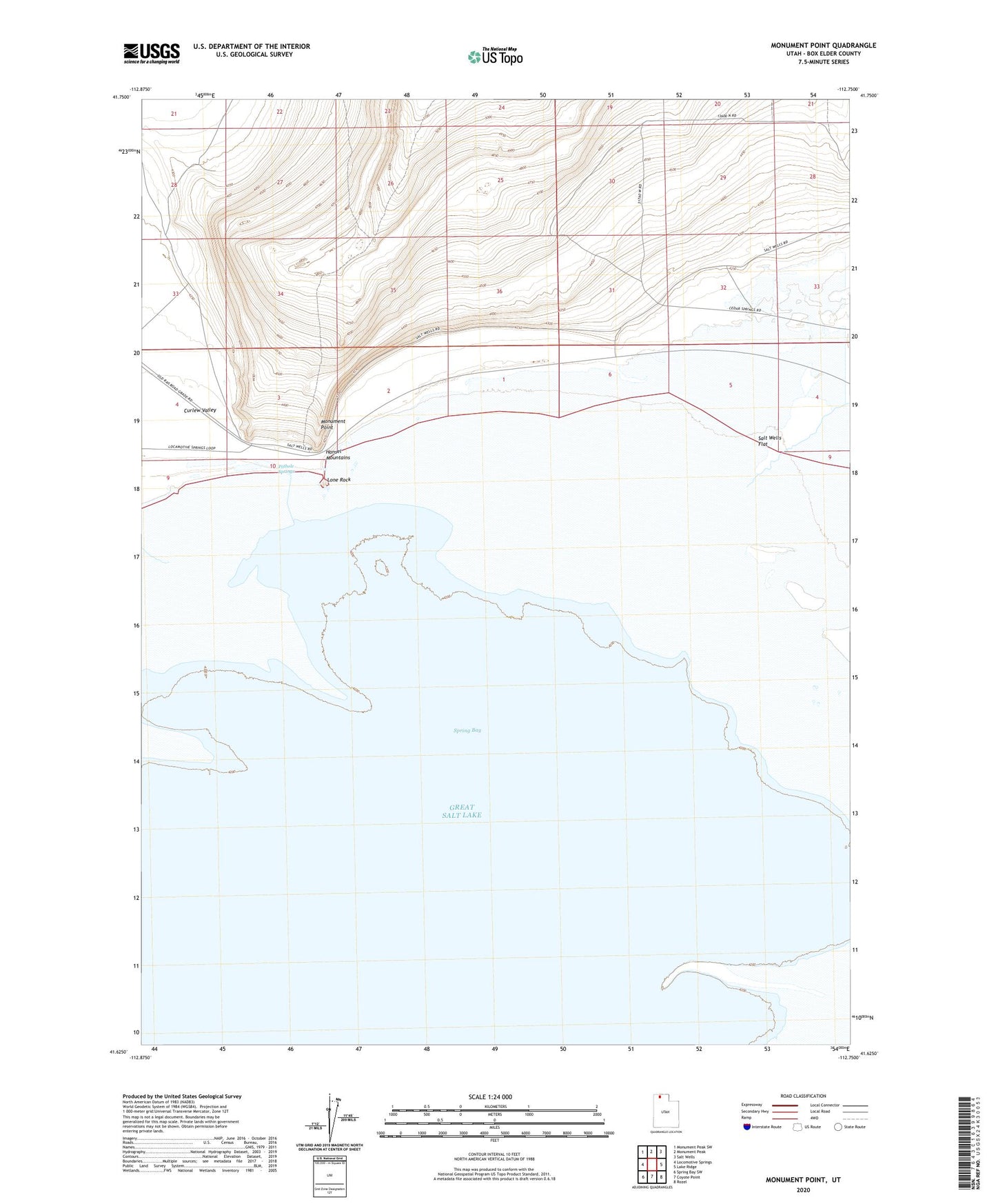 Monument Point Utah US Topo Map Image
