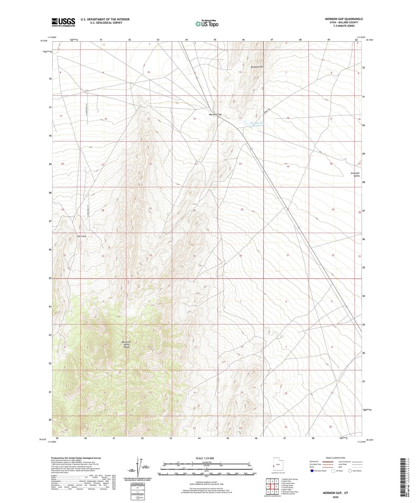 Mormon Gap Utah US Topo Map Image