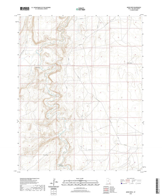 Moses Rock Utah US Topo Map Image