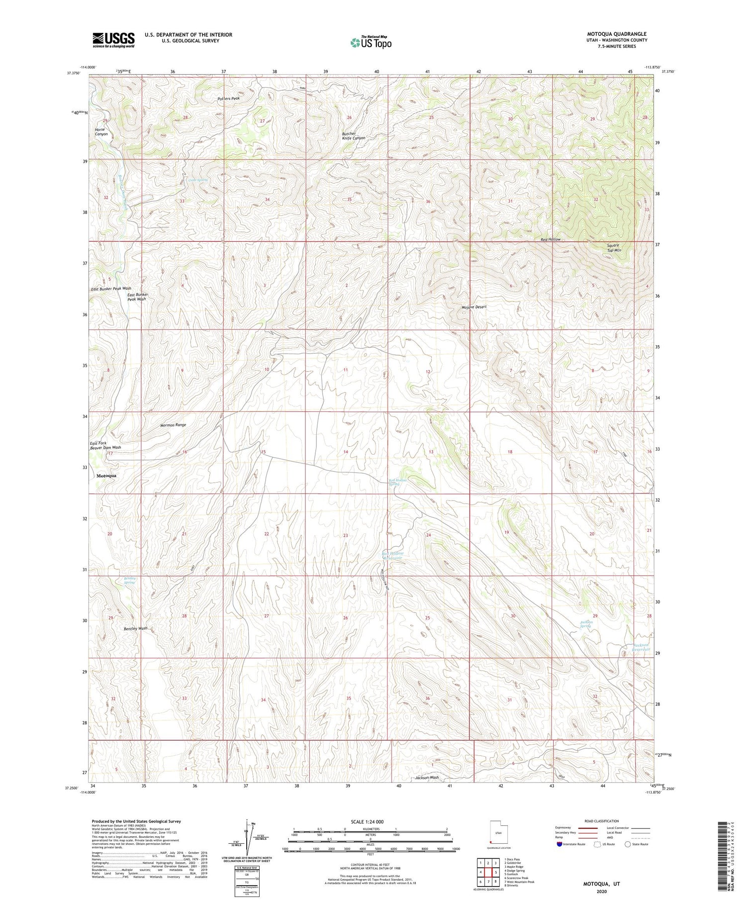 Motoqua Utah US Topo Map Image