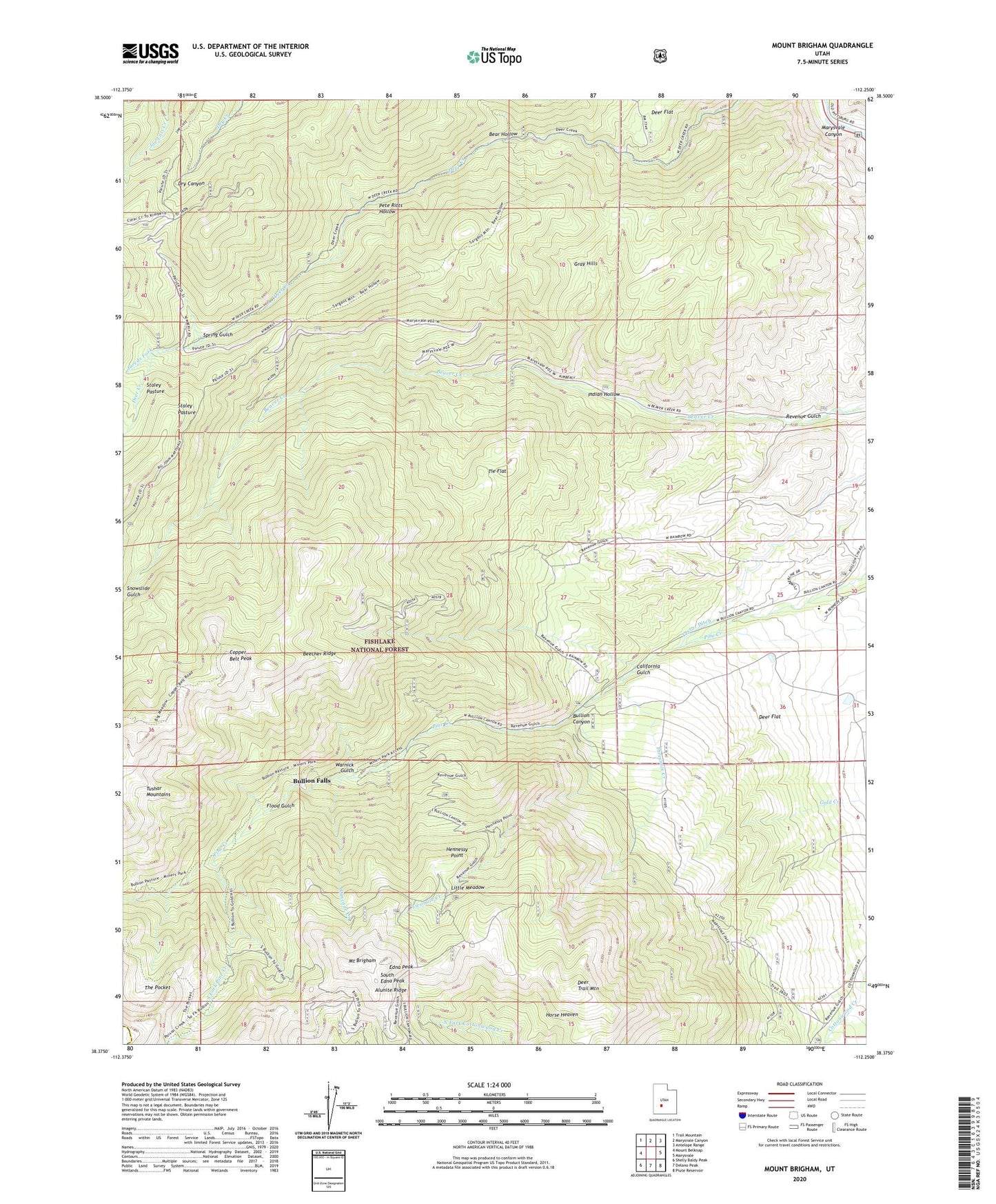 Mount Brigham Utah US Topo Map Image