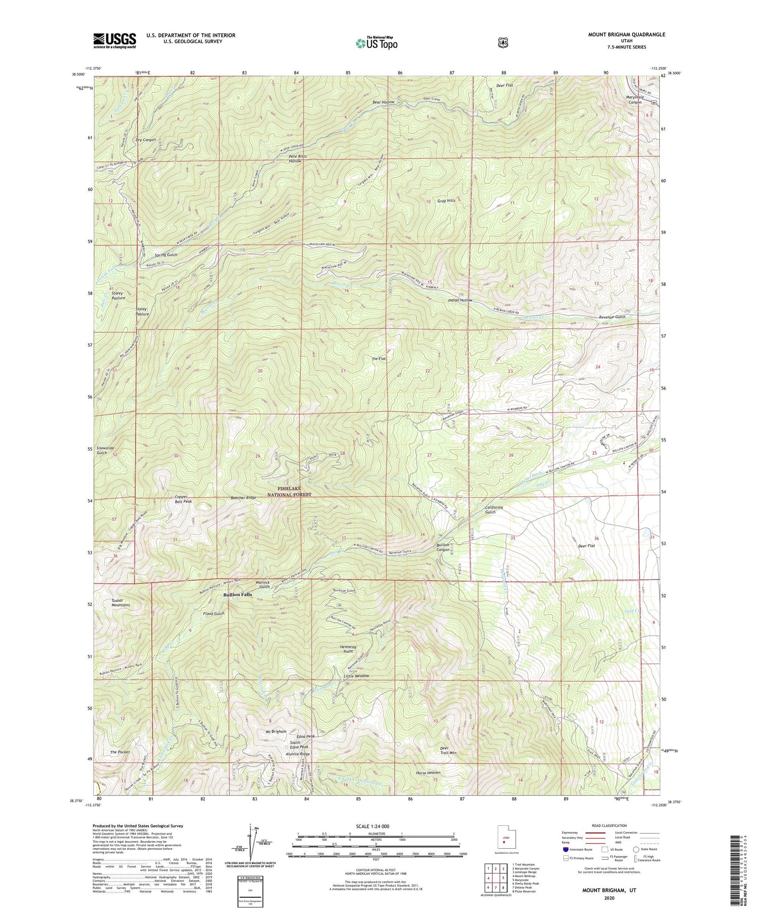 Mount Brigham Utah US Topo Map Image