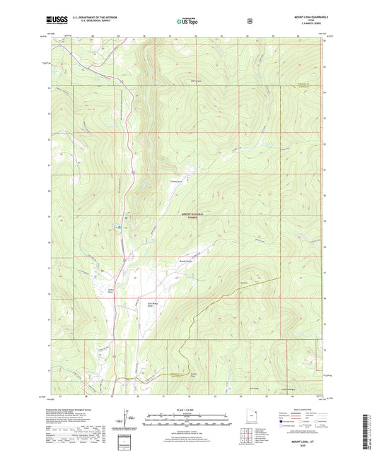 Mount Lena Utah US Topo Map Image
