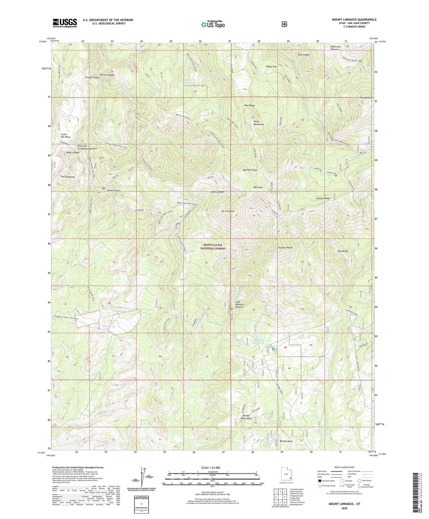 Mount Linnaeus Utah US Topo Map Image