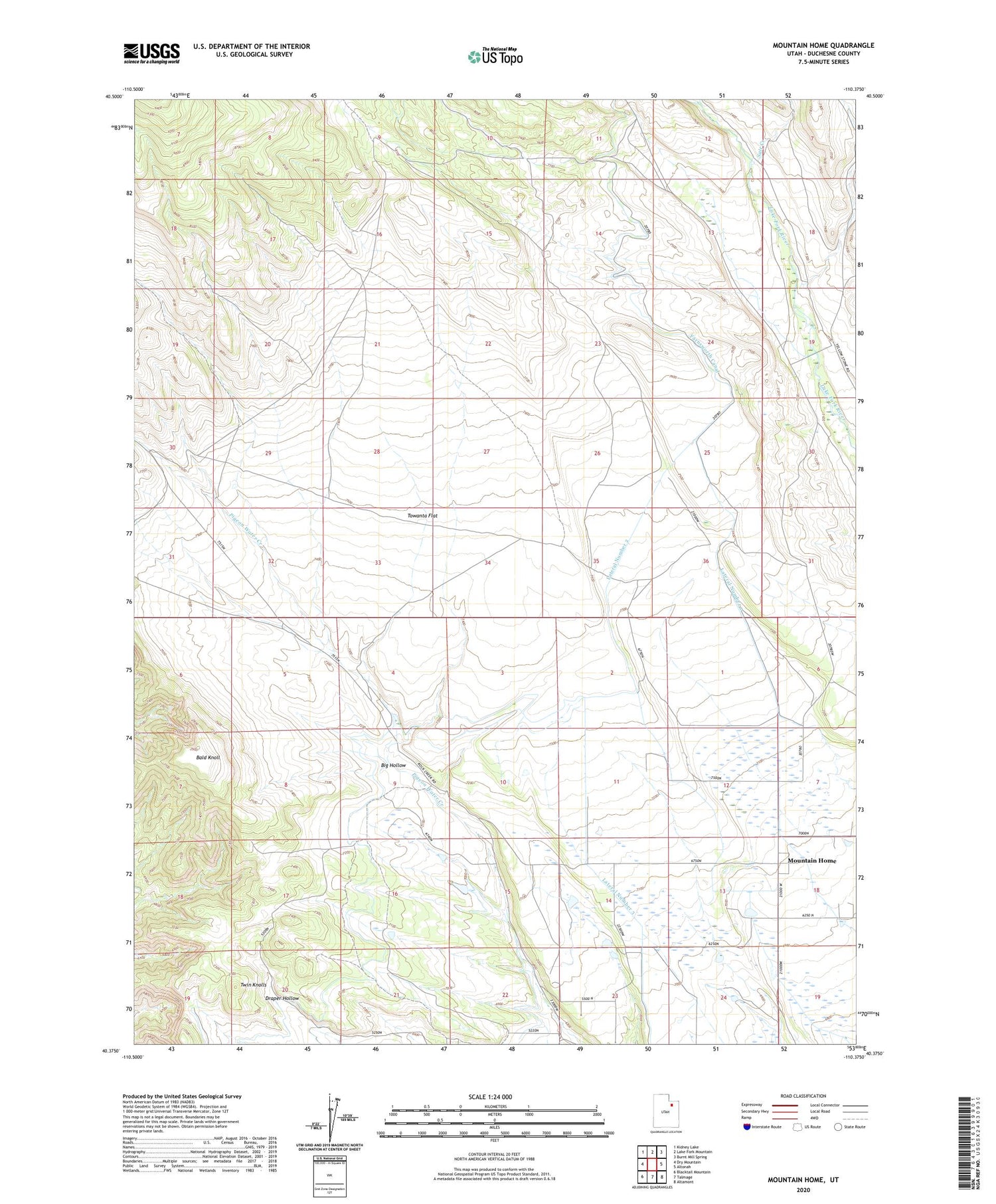 Mountain Home Utah US Topo Map Image