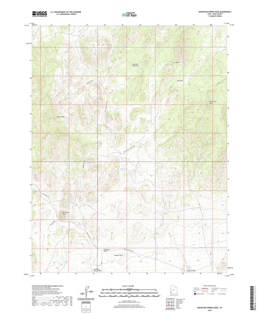 Mountain Spring Peak Utah US Topo Map Image