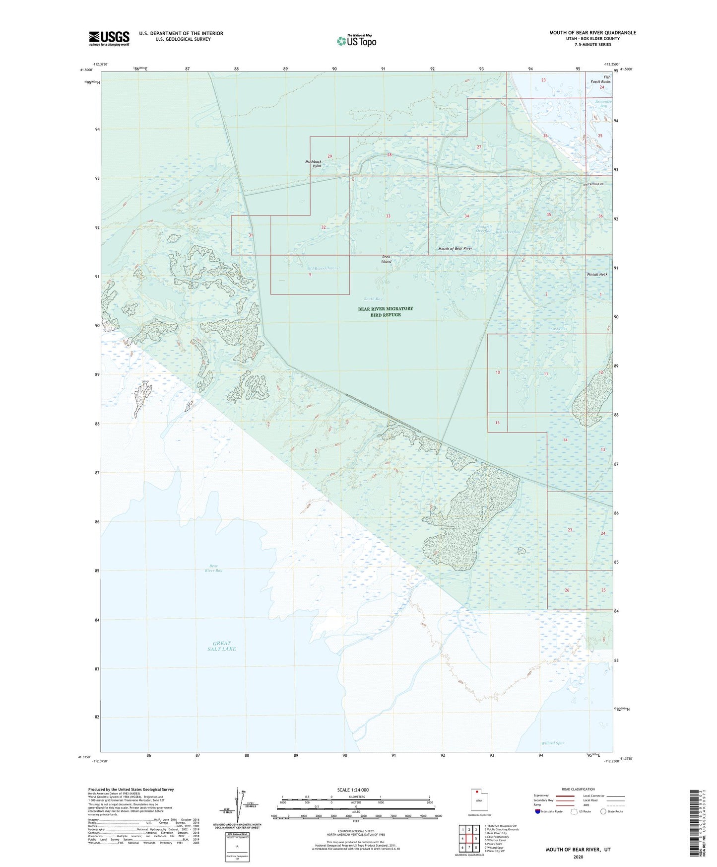 Mouth of Bear River Utah US Topo Map Image