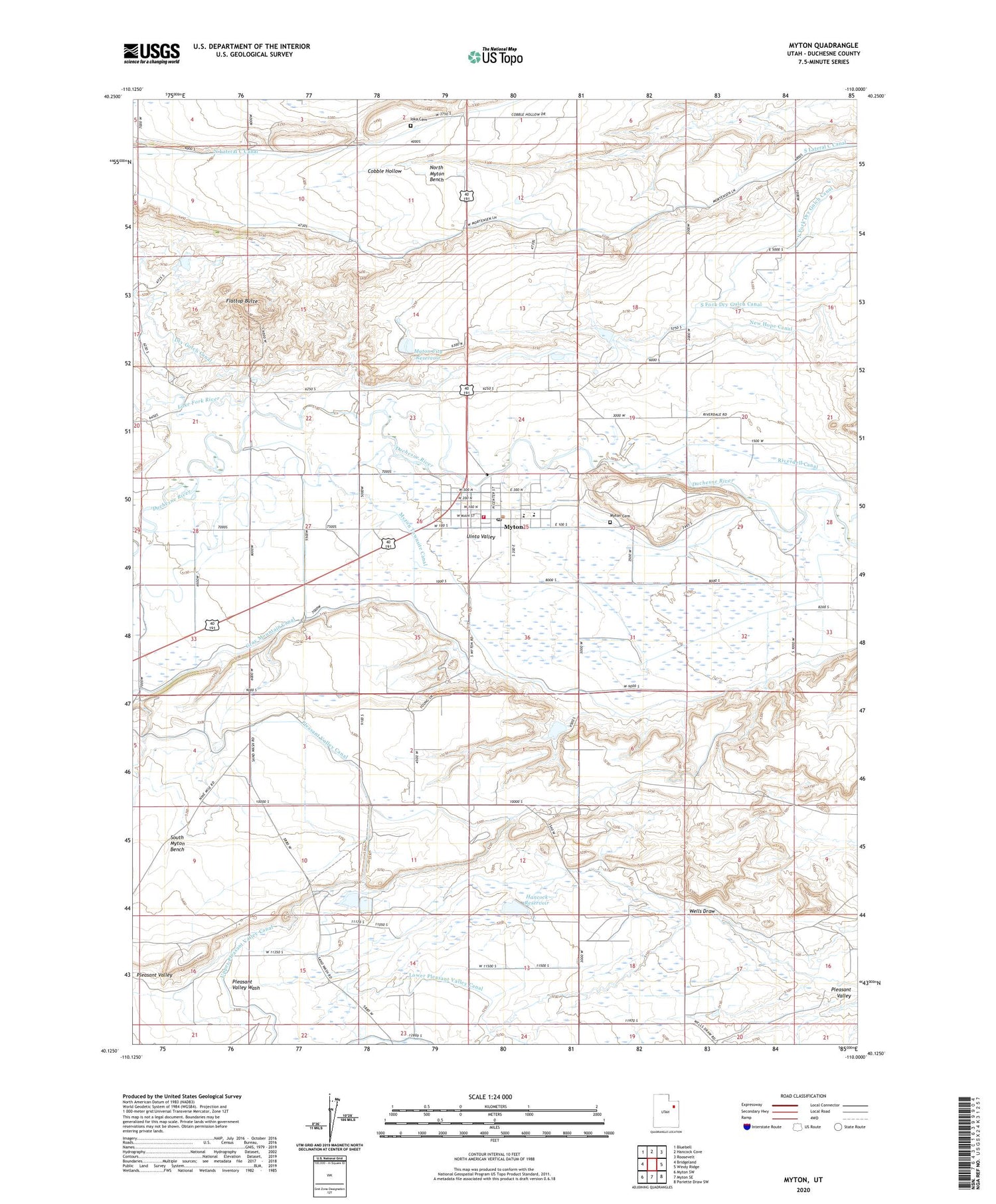 Myton Utah US Topo Map Image