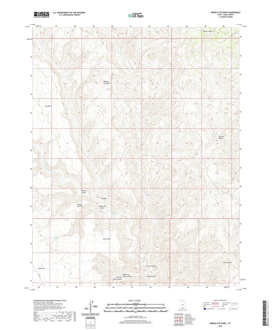 Needle Eye Point Utah US Topo Map Image