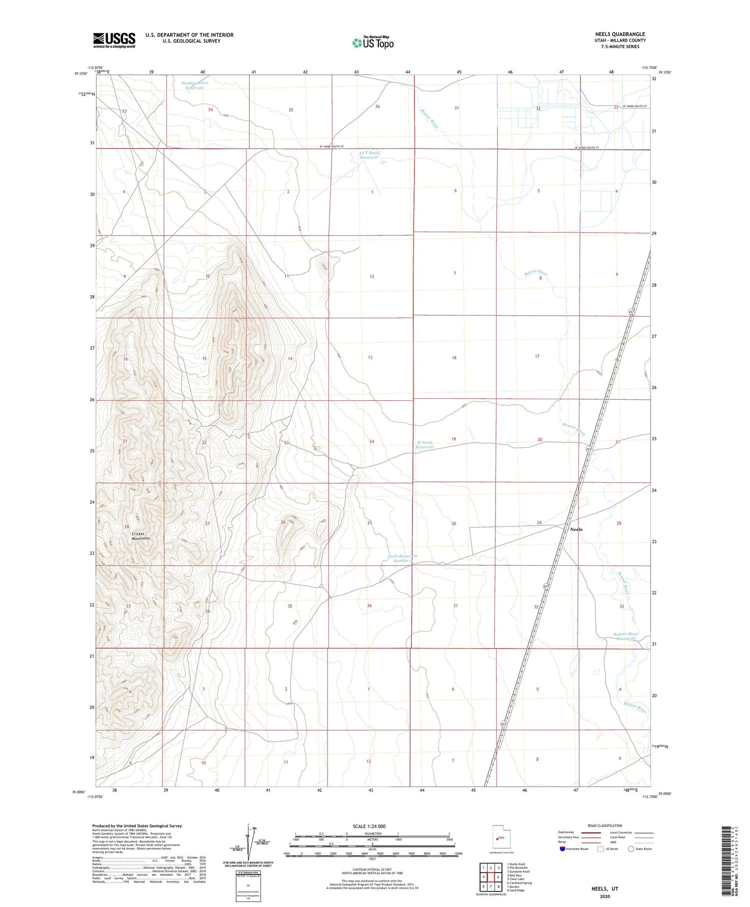 Neels Utah US Topo Map Image