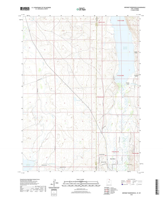 Neponset Reservoir NE Utah US Topo Map Image