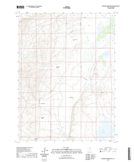 Neponset Reservoir NW Utah US Topo Map Image