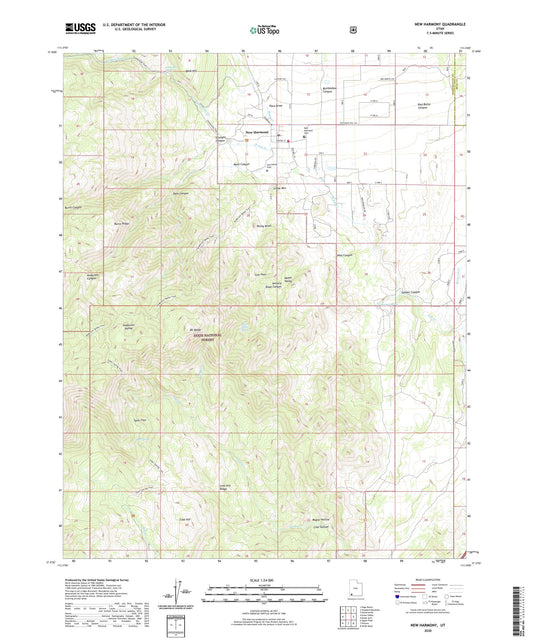 New Harmony Utah US Topo Map Image