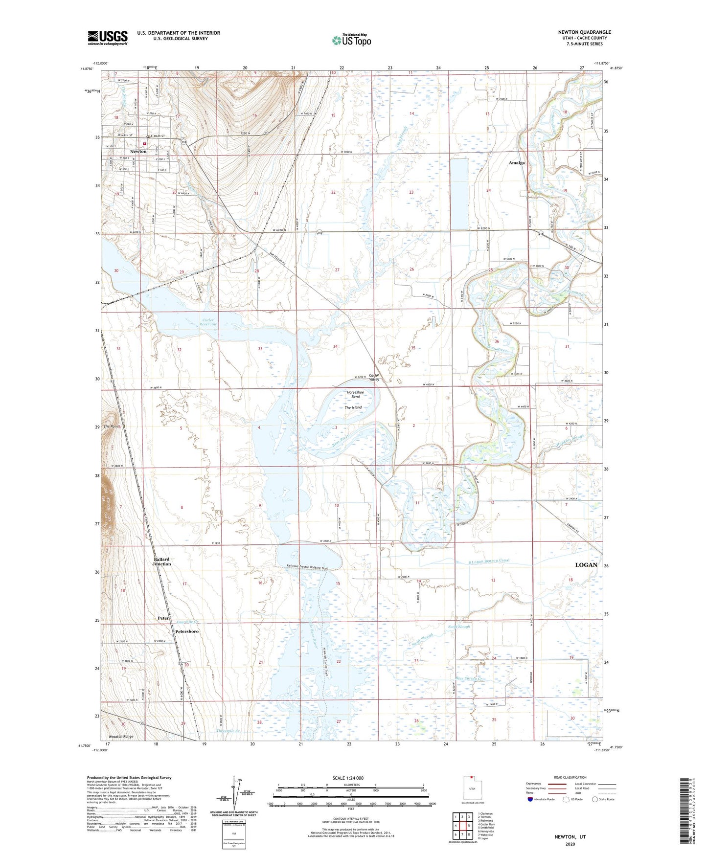 Newton Utah US Topo Map Image