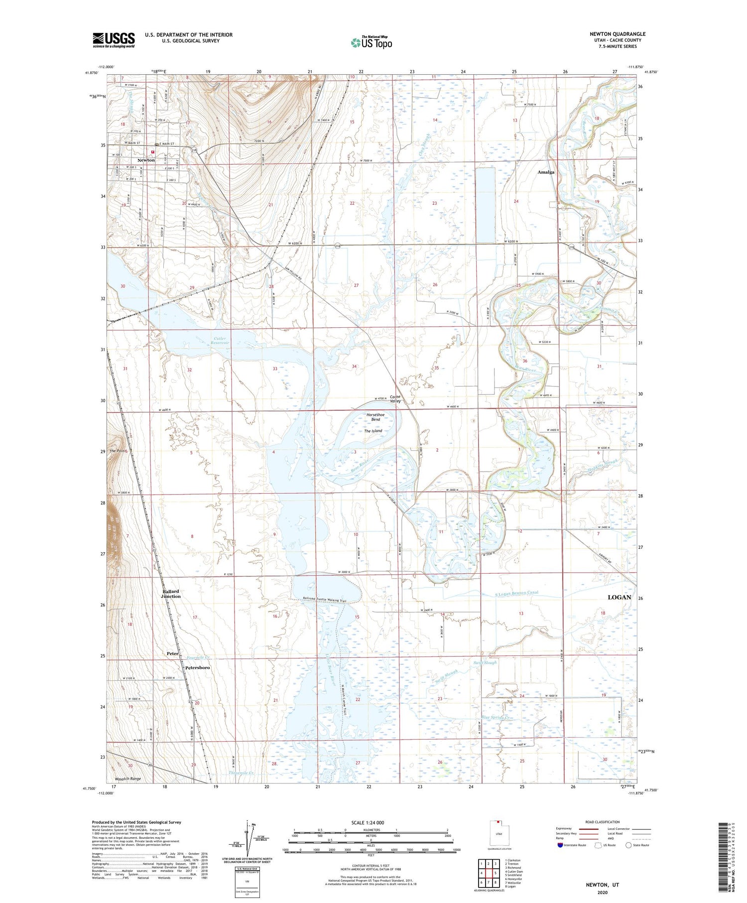 Newton Utah US Topo Map Image
