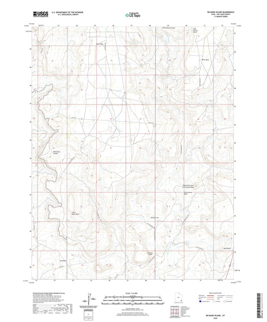 No-Mans Island Utah US Topo Map Image