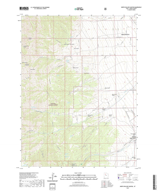 North Willow Canyon Utah US Topo Map Image