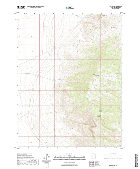 Notch Peak Utah US Topo Map Image
