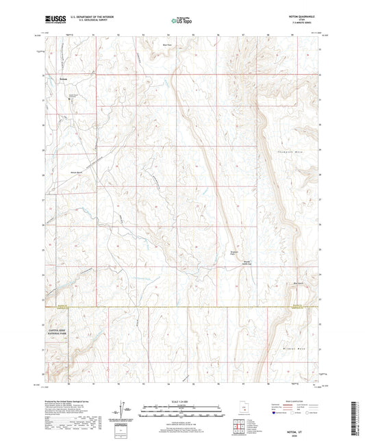 Notom Utah US Topo Map Image