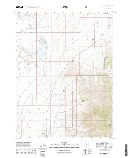 Oak City North Utah US Topo Map Image