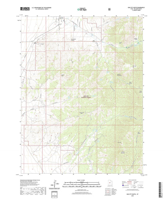 Oak City South Utah US Topo Map Image