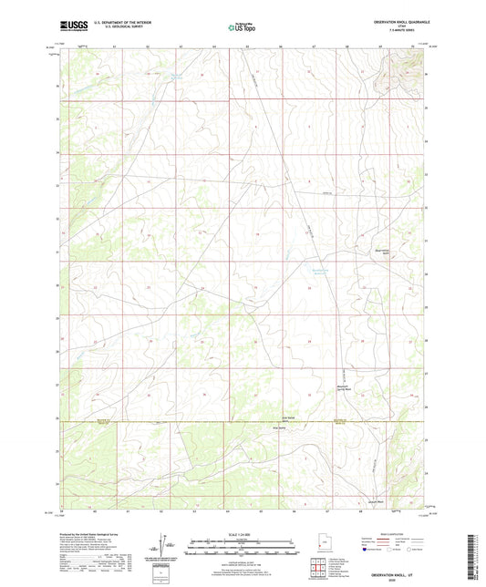 Observation Knoll Utah US Topo Map Image