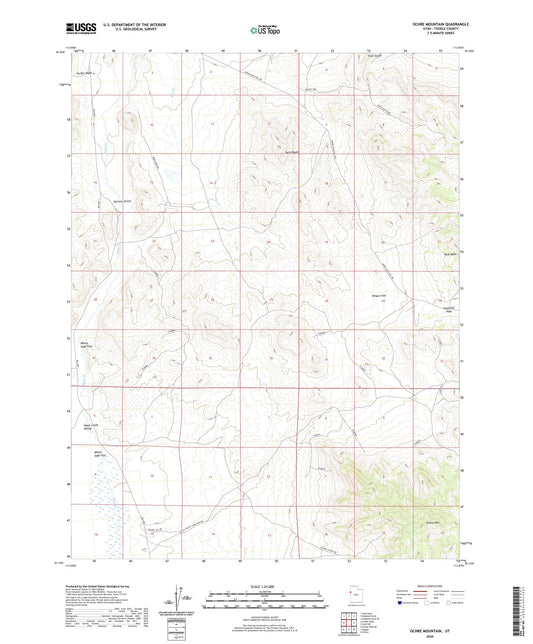 Ochre Mountain Utah US Topo Map Image