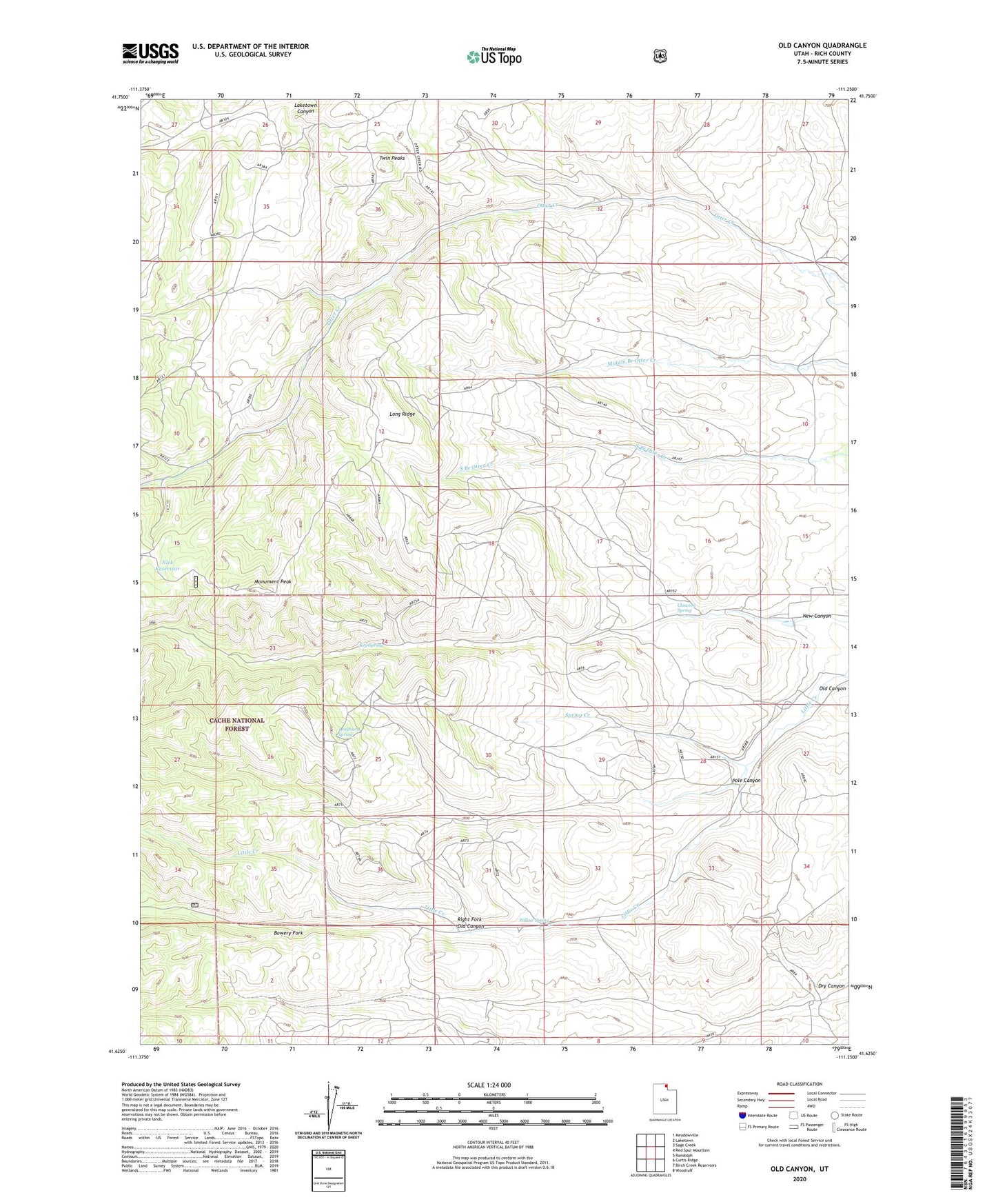Old Canyon Utah US Topo Map Image