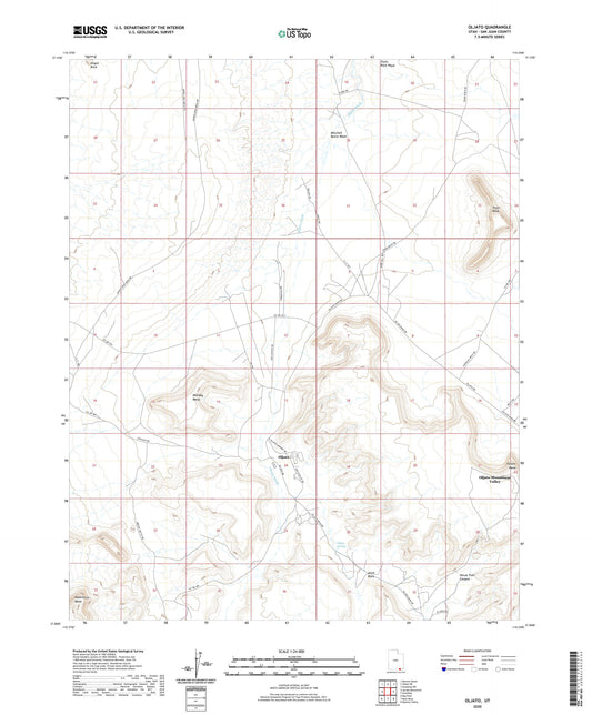 Oljato Utah US Topo Map Image