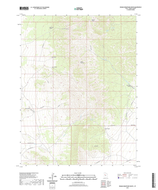 Onaqui Mountains South Utah US Topo Map Image