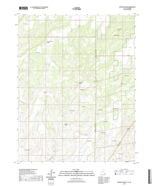 Papoose Canyon Utah US Topo Map Image
