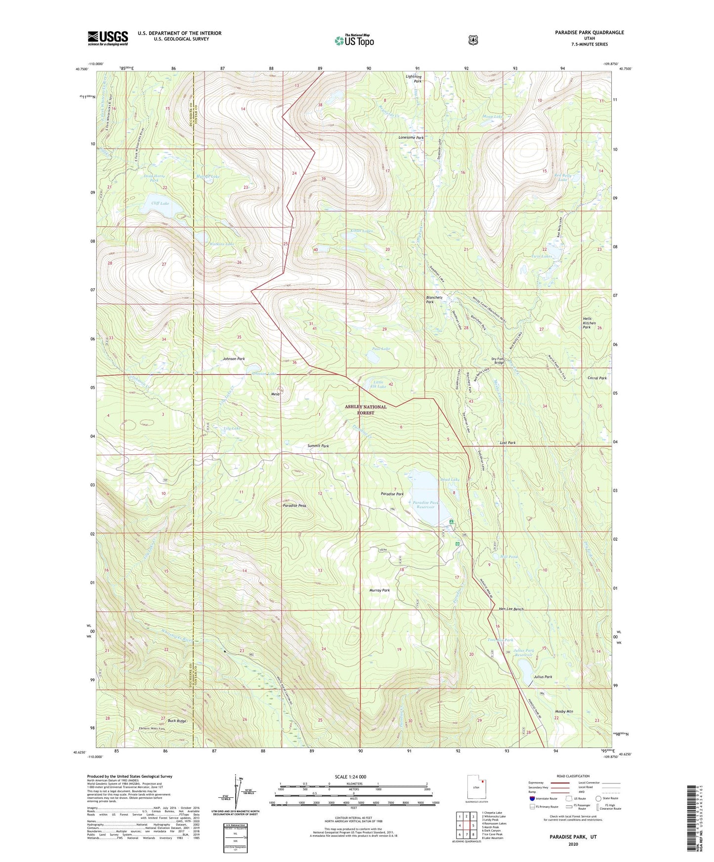 Paradise Park Utah US Topo Map Image
