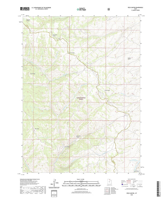 Peck Canyon Utah US Topo Map Image