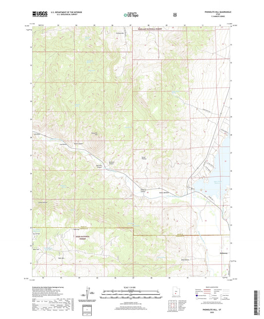 Phonolite Hill Utah US Topo Map Image